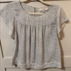 LOFT Monochrome Dotted Blouse